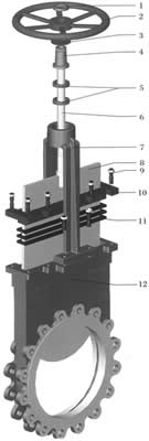PZ973電動刀型閘閥部件材質(zhì)說明