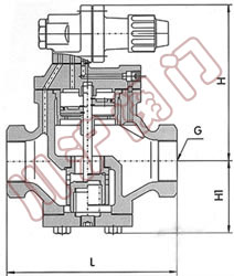YG13H型高靈敏度蒸汽減壓閥,結構圖