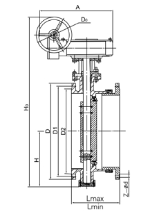 氣動(dòng)伸縮蝶閥結(jié)構(gòu)圖