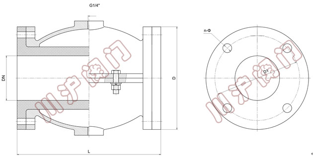 氣動(dòng)鑄鐵管夾閥 結(jié)構(gòu)尺寸圖