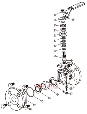 高平臺法蘭球閥內(nèi)部圖