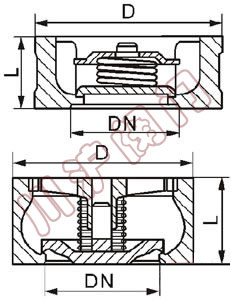 對夾升降式止回閥,結構圖